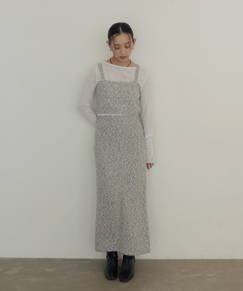 hellam（へラム）の「MIXヤーンスラブニットタイトスカート（スカート・レディース・ホワイト系/ベージュ/ブラック・FREE）」の15枚目の写真