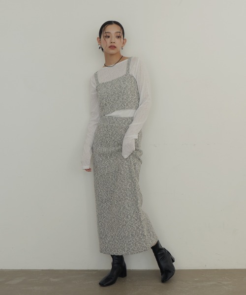 hellam（へラム）の「MIXヤーンスラブニットタイトスカート（スカート・レディース・ホワイト系/ベージュ/ブラック・FREE）」の19枚目の写真