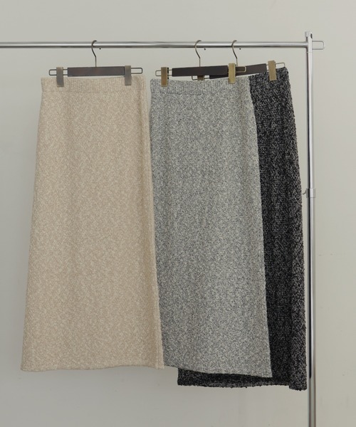 hellam（へラム）の「MIXヤーンスラブニットタイトスカート（スカート・レディース・ホワイト系/ベージュ/ブラック・FREE）」の21枚目の写真