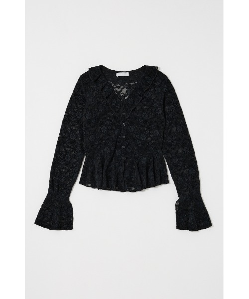 MOUSSY(マウジー)の「FRILL LACE ブラウス(Tシャツ/カットソー・レディース・アイボリー/ライトグリーン/ブラック・FREE)」の20枚目の写真