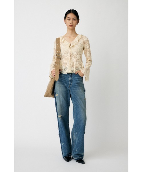 MOUSSY(マウジー)の「FRILL LACE ブラウス(Tシャツ/カットソー・レディース・アイボリー/ライトグリーン/ブラック・FREE)」の22枚目の写真