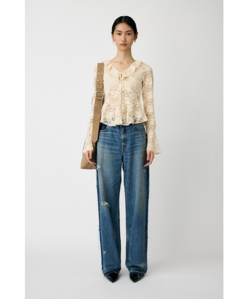 MOUSSY（マウジー）の「FRILL LACE ブラウス（シャツ/ブラウス・レディース・アイボリー/ライトグリーン/ブラック・FREE）」の21枚目の写真