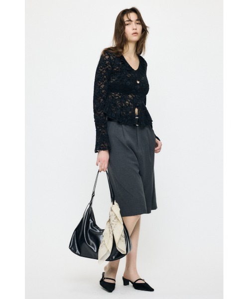 MOUSSY(マウジー)の「FRILL LACE ブラウス(Tシャツ/カットソー・レディース・アイボリー/ライトグリーン/ブラック・FREE)」の8枚目の写真