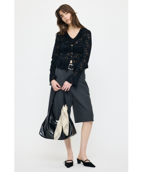 MOUSSY(マウジー)の「FRILL LACE ブラウス(Tシャツ/カットソー・レディース・アイボリー/ライトグリーン/ブラック・FREE)」の9枚目の写真