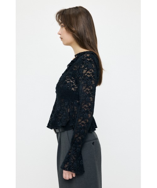 MOUSSY(マウジー)の「FRILL LACE ブラウス(Tシャツ/カットソー・レディース・アイボリー/ライトグリーン/ブラック・FREE)」の13枚目の写真