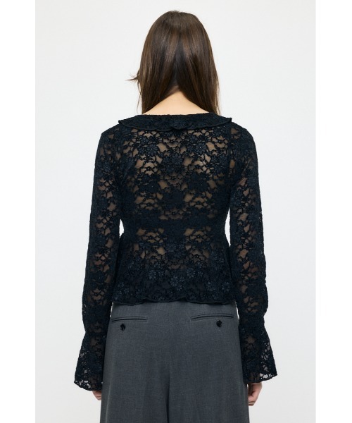 MOUSSY(マウジー)の「FRILL LACE ブラウス(Tシャツ/カットソー・レディース・アイボリー/ライトグリーン/ブラック・FREE)」の14枚目の写真