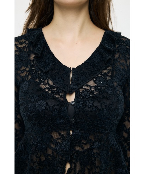 MOUSSY(マウジー)の「FRILL LACE ブラウス(Tシャツ/カットソー・レディース・アイボリー/ライトグリーン/ブラック・FREE)」の15枚目の写真