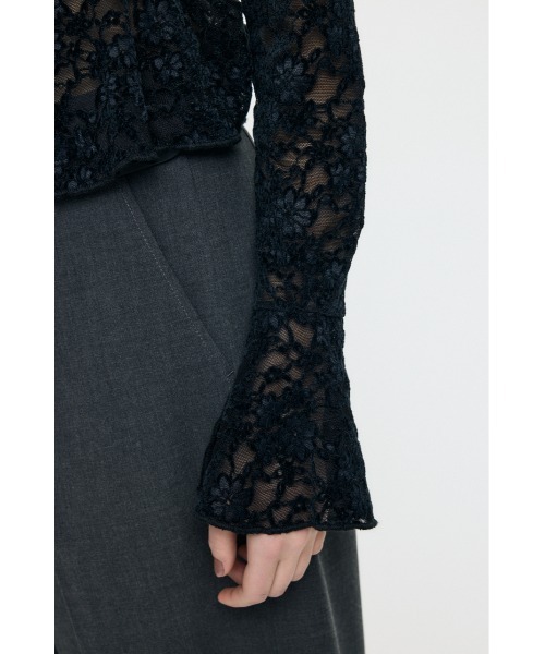 MOUSSY(マウジー)の「FRILL LACE ブラウス(Tシャツ/カットソー・レディース・アイボリー/ライトグリーン/ブラック・FREE)」の16枚目の写真