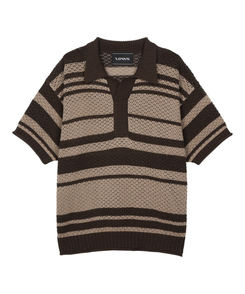 IDWS(アイドンワナセル)の「Sahara Collar Half-Knit Brown/Beige(ニット/セーター・レディース・その他・0/1/2)」の2枚目の写真