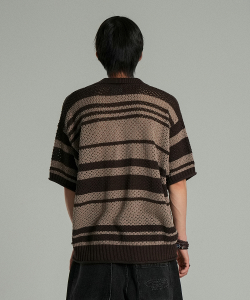 IDWS(アイドンワナセル)の「Sahara Collar Half-Knit Brown/Beige(ニット/セーター・レディース・その他・0/1/2)」の6枚目の写真
