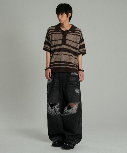 IDWS(アイドンワナセル)の「Sahara Collar Half-Knit Brown/Beige(ニット/セーター・レディース・その他・0/1/2)」の11枚目の写真