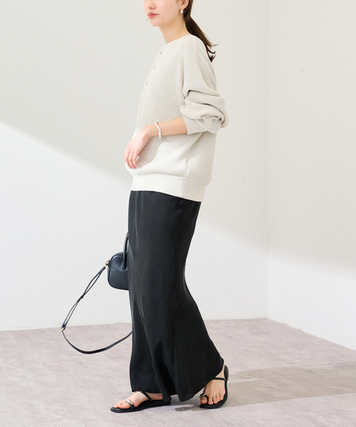 FRAMeWORK（フレームワーク）の「≪新色 / 追加≫シルキーキュプラバイアススカート（スカート・レディース・ブラック/ベージュ・36/38/40）」の9枚目の写真