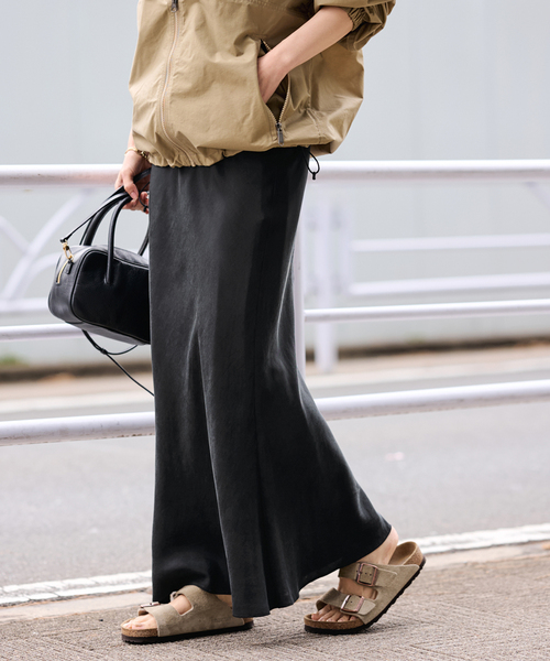 FRAMeWORK（フレームワーク）の「≪新色 / 追加≫シルキーキュプラバイアススカート（スカート・レディース・ブラック/ベージュ・36/38/40）」の15枚目の写真