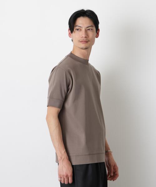NANO universe(ナノユニバース)の「「FORMAL JERSEY」モックネックカットソー半袖(Tシャツ/カットソー・メンズ・ホワイト/ブラック/グリーン系その他4・S/L/M)」の3枚目の写真