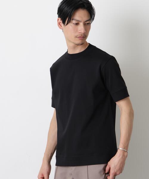 NANO universe(ナノユニバース)の「「FORMAL JERSEY」モックネックカットソー半袖(Tシャツ/カットソー・メンズ・ホワイト/ブラック/グリーン系その他4・S/L/M)」の2枚目の写真