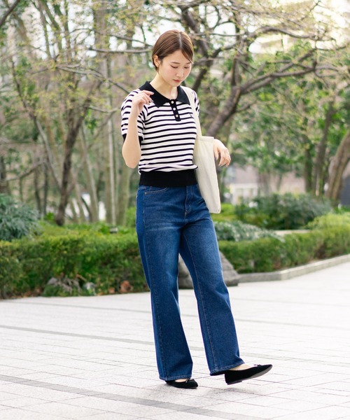 U.S. POLO ASSN.（ユーエスポロアッスン）の「【U.S. POLO ASSN./ユーエスポロアッスン】【なめらか極上タッチ】サマーニットポロ 上品な質感 軽やかで涼しい ロングシーズン活躍（ポロシャツ・レディース・ネイビー/ブラック/グリーン/オフホワイト・MEDIUM/LARGE）」の17枚目の写真