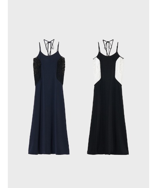 sahara（サハラ）の「Lace Inset Camisole Dress/レースインセットキャミソールドレス（ワンピース・レディース・ネイビー/ブラック・FREE）」の14枚目の写真
