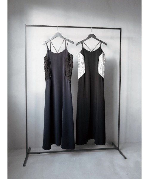 sahara（サハラ）の「Lace Inset Camisole Dress/レースインセットキャミソールドレス（ワンピース・レディース・ネイビー/ブラック・FREE）」の22枚目の写真