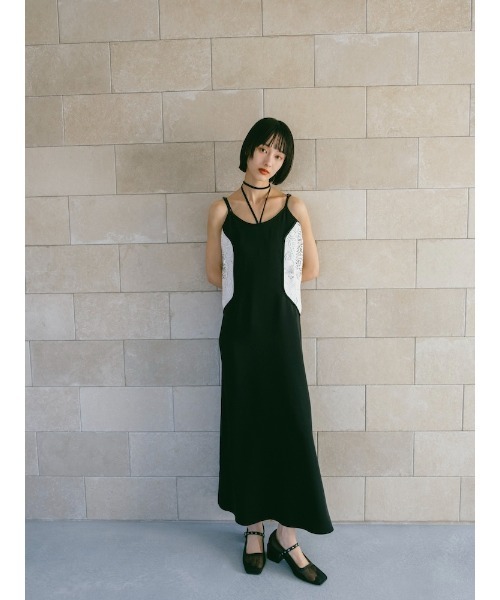 sahara（サハラ）の「Lace Inset Camisole Dress/レースインセットキャミソールドレス（ワンピース・レディース・ネイビー/ブラック・FREE）」の20枚目の写真