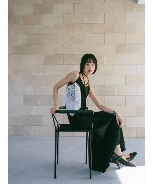 sahara（サハラ）の「Lace Inset Camisole Dress/レースインセットキャミソールドレス（ワンピース・レディース・ネイビー/ブラック・FREE）」の21枚目の写真