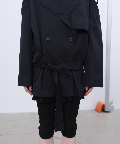 LCDC TM(エルシーディーシーティーエム)の「HALF TRENCH JACKET (BLACK)(トレンチコート・レディース・その他・OS)」の12枚目の写真