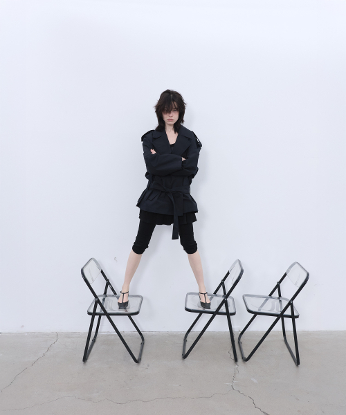 LCDC TM(エルシーディーシーティーエム)の「HALF TRENCH JACKET (BLACK)(トレンチコート・レディース・その他・OS)」の4枚目の写真