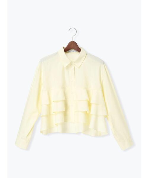 Te chichi（テチチ）の「ティアードフリルクロップトシャツ（シャツ/ブラウス・レディース・イエロー/ネイビー/オフホワイト・F）」の18枚目の写真