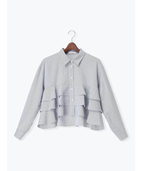 Te chichi（テチチ）の「ティアードフリルクロップトシャツ（シャツ/ブラウス・レディース・イエロー/ネイビー/オフホワイト・F）」の19枚目の写真