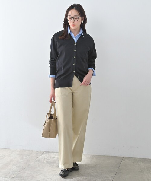 UNTITLED（アンタイトル）の「◆シアーVネックカーディガン（カーディガン/ボレロ・レディース・ネイビー/ナチュラル・04/02/00/48/44）」の9枚目の写真