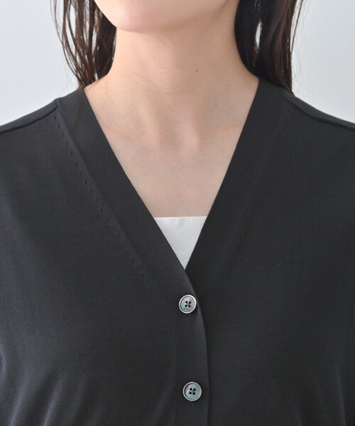 UNTITLED（アンタイトル）の「◆シアーVネックカーディガン（カーディガン/ボレロ・レディース・ネイビー/ナチュラル・04/02/00/48/44）」の15枚目の写真