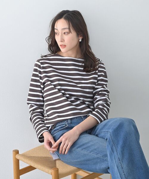 Le Minor(ルミノア)の「【Le minor】ボーダーカットソー(Tシャツ/カットソー・レディース・ピンク系7/ブラウン系その他3・02)」の2枚目の写真