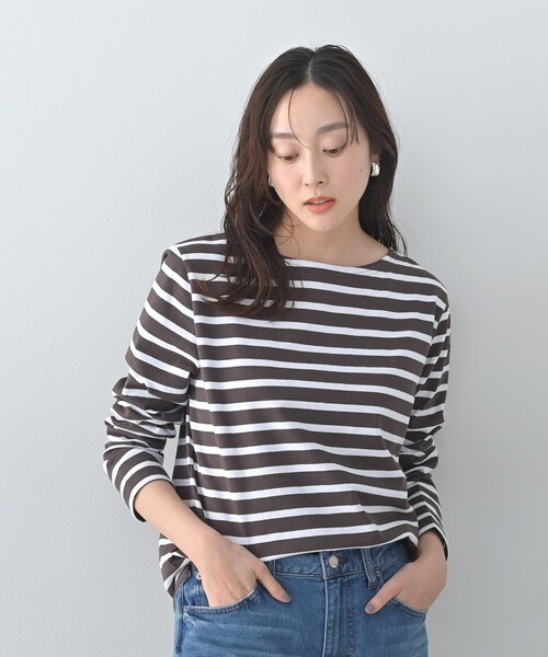 Le Minor(ルミノア)の「【Le minor】ボーダーカットソー(Tシャツ/カットソー・レディース・ピンク系7/ブラウン系その他3・02)」の8枚目の写真