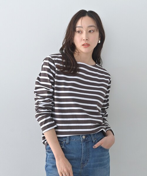 Le Minor(ルミノア)の「【Le minor】ボーダーカットソー(Tシャツ/カットソー・レディース・ピンク系7/ブラウン系その他3・02)」の9枚目の写真