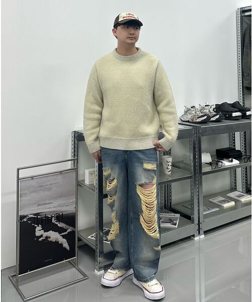UNKNOWN PLANET(アンノウンプラネット)の「ディストロイドワイドデニムパンツサンドブルー(デニムパンツ・レディース・その他・MEDIUM/LARGE/SMALL)」の2枚目の写真