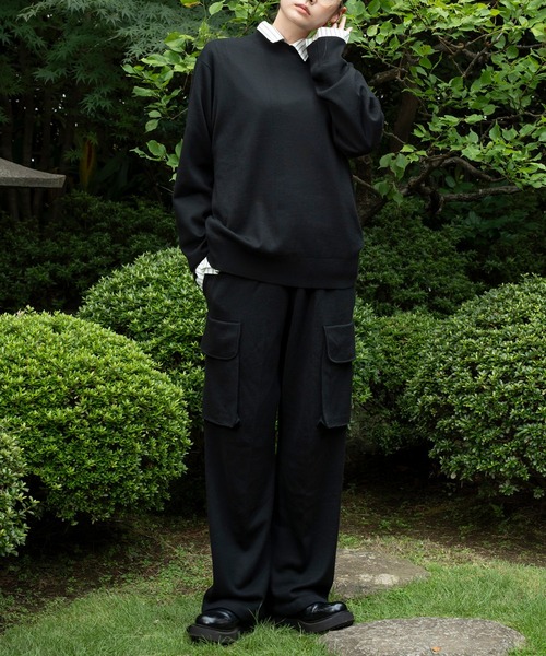 WITH OR WITHOUT(ウィズオアウィズアウト)の「シルク混カーゴニットパンツ/立体ポケット × ウールカシミヤブレンド(カーゴパンツ・メンズ・ブラック/ブラウン/グレー・1/2)」の17枚目の写真