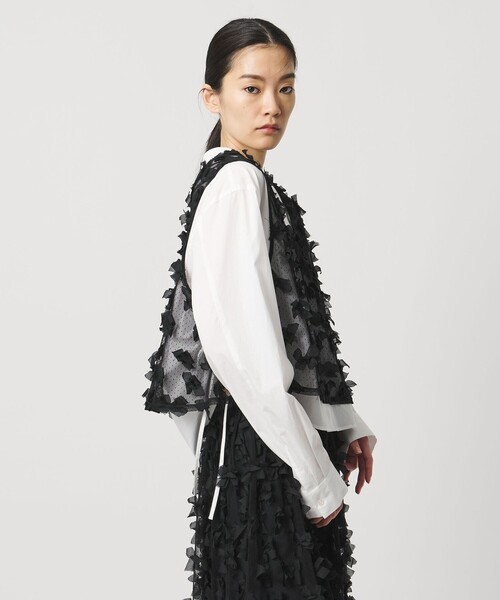 AEWEN MATOPH(イウエン マトフ)の「<AEWEN MATOPH>ドットチュールリボンノースリーブ(シャツ/ブラウス・レディース・ブラック/ホワイト・FREE)」の6枚目の写真
