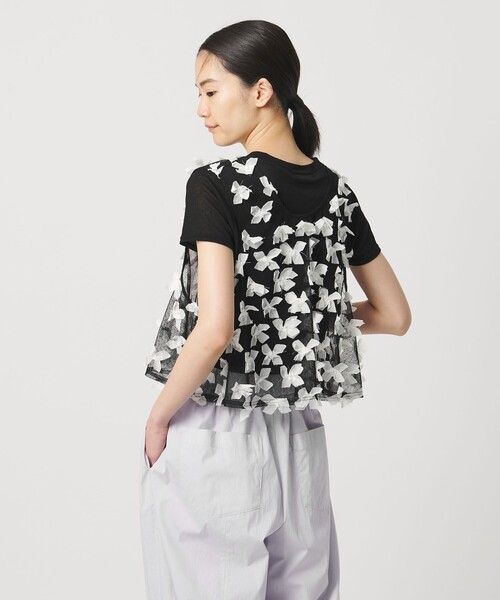 AEWEN MATOPH(イウエン マトフ)の「<AEWEN MATOPH>ドットチュールリボンノースリーブ(シャツ/ブラウス・レディース・ブラック/ホワイト・FREE)」の11枚目の写真