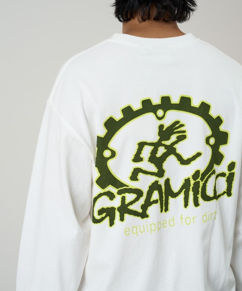 Gramicci(グラミチ)の「EQUIPPED FOR DIRT L/S TEE / エクイップドフォーダートロングスリーブTシャツ Gramicci グラミチ(Tシャツ/カットソー・メンズ・ラベンダー/ホワイト/ブラック系その他・S/M/L/XL/XXL)」の2枚目の写真