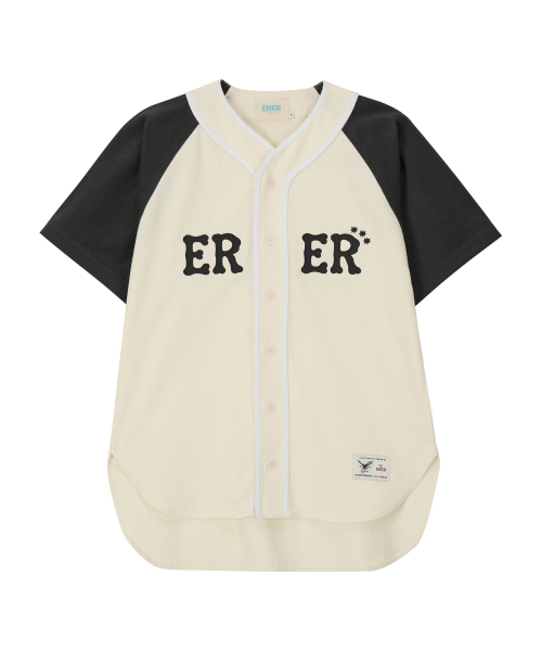 ERER（エルエル）の「ERER Color Block Baseball Shirts Charcoal（シャツ/ブラウス・レディース・チャコール・F）」の6枚目の写真