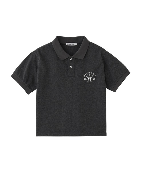 MILKFED.(ミルクフェド)の「EMBLEM EMBROIDERED POLO SHIRT(シャツ/ブラウス・レディース・チャコール/アッシュ/ライトピンク・S/M)」の5枚目の写真