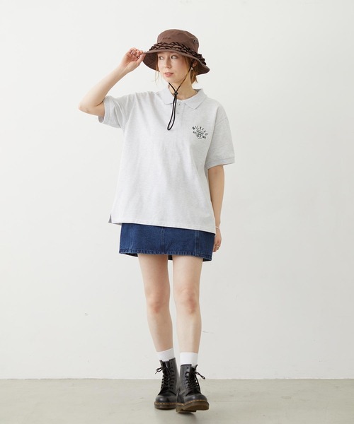 MILKFED.(ミルクフェド)の「EMBLEM EMBROIDERED POLO SHIRT(シャツ/ブラウス・レディース・チャコール/アッシュ/ライトピンク・S/M)」の17枚目の写真