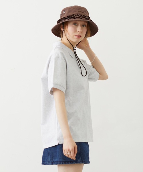 MILKFED.(ミルクフェド)の「EMBLEM EMBROIDERED POLO SHIRT(シャツ/ブラウス・レディース・チャコール/アッシュ/ライトピンク・S/M)」の15枚目の写真