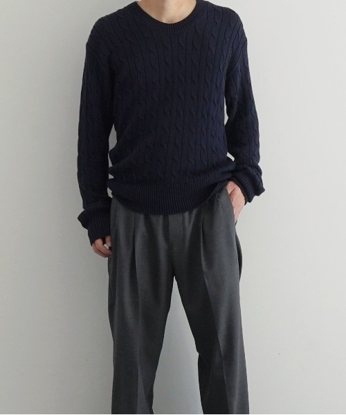 KAIKO（カイコー）の「KAIKO Aran（ニット/セーター・メンズ・ダークグレー/ダークネイビー/ワインレッド・2/1）」の2枚目の写真