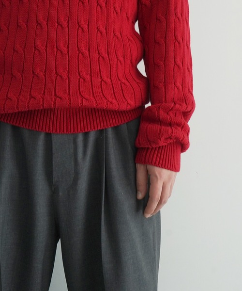 KAIKO（カイコー）の「KAIKO Aran（ニット/セーター・メンズ・ダークグレー/ダークネイビー/ワインレッド・2/1）」の8枚目の写真