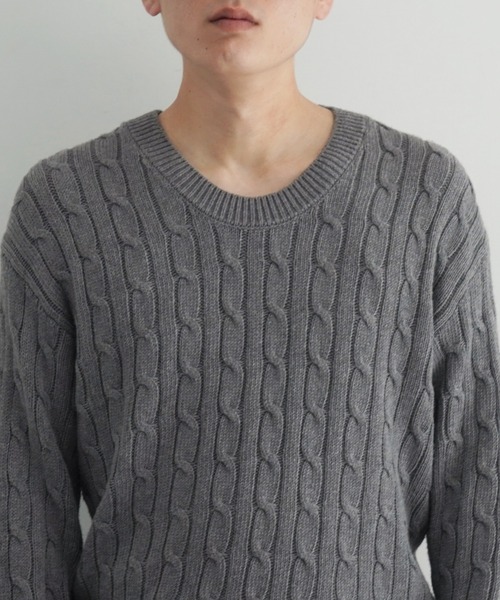 KAIKO（カイコー）の「KAIKO Aran（ニット/セーター・メンズ・ダークグレー/ダークネイビー/ワインレッド・2/1）」の12枚目の写真