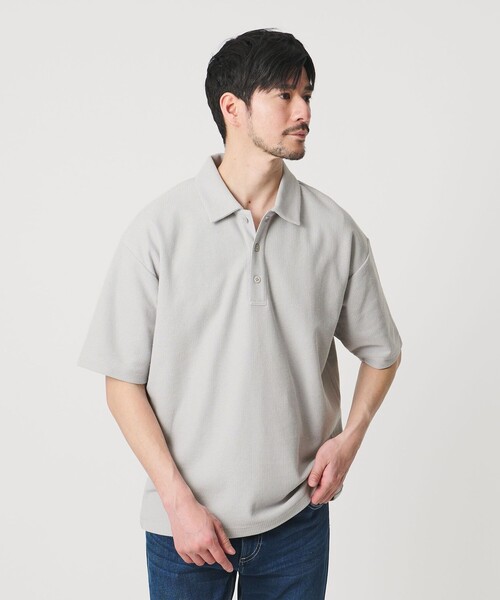 BEAUTY&YOUTH UNITED ARROWS（ビューティーアンドユースユナイテッドアローズ）の「【WEB限定 WARDROBE SMART】エアリー カノコ ポロシャツ【抗菌防臭・UVカット】（ポロシャツ・メンズ・ライトグレー/オフホワイト/ダークグレー/ブラック・M/S/XL/L）」の3枚目の写真