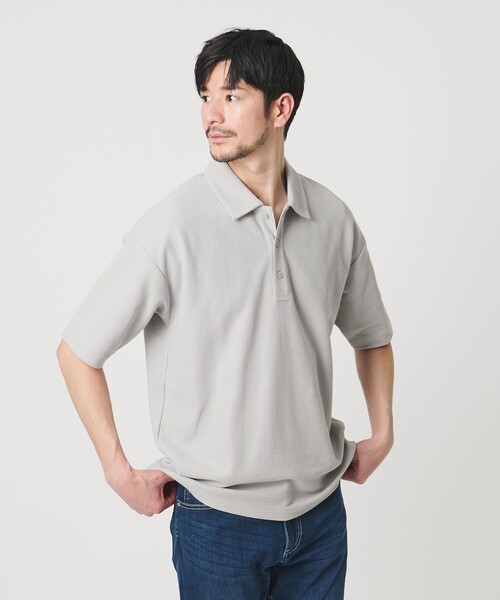 BEAUTY&YOUTH UNITED ARROWS（ビューティーアンドユースユナイテッドアローズ）の「【WEB限定 WARDROBE SMART】エアリー カノコ ポロシャツ【抗菌防臭・UVカット】（ポロシャツ・メンズ・ライトグレー/オフホワイト/ダークグレー/ブラック・M/S/XL/L）」の11枚目の写真