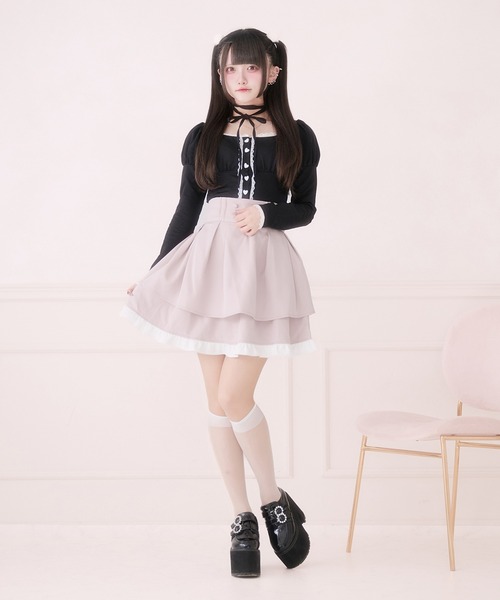 Pal elfy(パルエルフィー)の「チョーカー付きハートボタントップス(Tシャツ/カットソー・レディース・ブラック系その他/ブラック・フリー)」の6枚目の写真