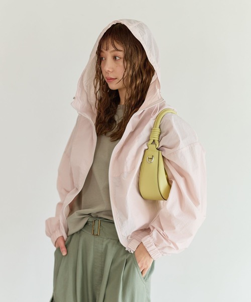 BAYFLOW（ベイフロー）の「シアージップパーカー（ブルゾン・レディース・ホワイト/ピンク/ブラック・FREE）」の8枚目の写真