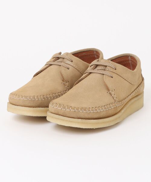Padmore&Barnes(パドモア&バーンズ)の「WILLOW(モカシン/デッキシューズ・メンズ・ライトベージュ/ブラック・UK7/UK8/UK9)」の1枚目の写真